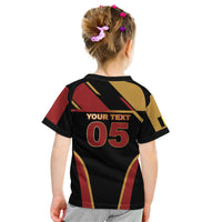 Custom Belgium Football Kid T Shirt Bold National Colors With Lion Crest