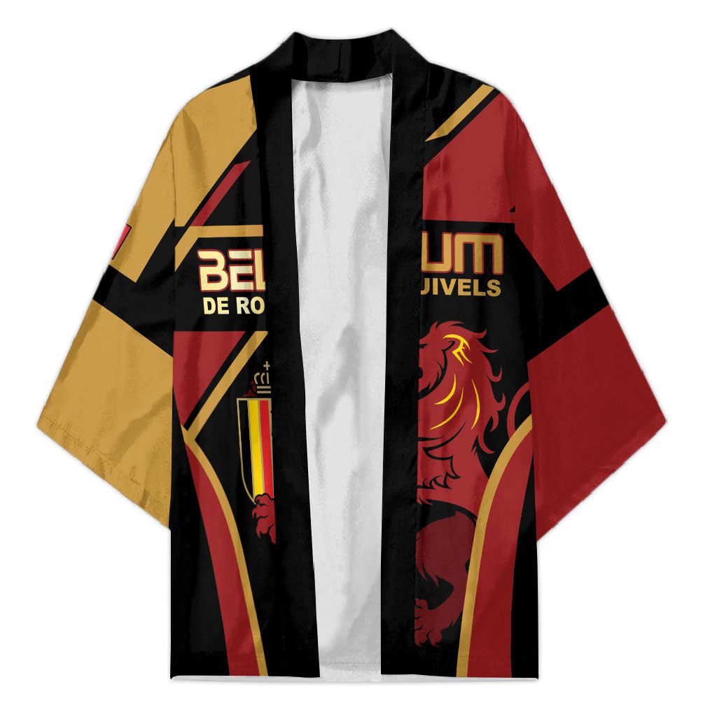 Custom Belgium Football Kimono Bold National Colors With Lion Crest