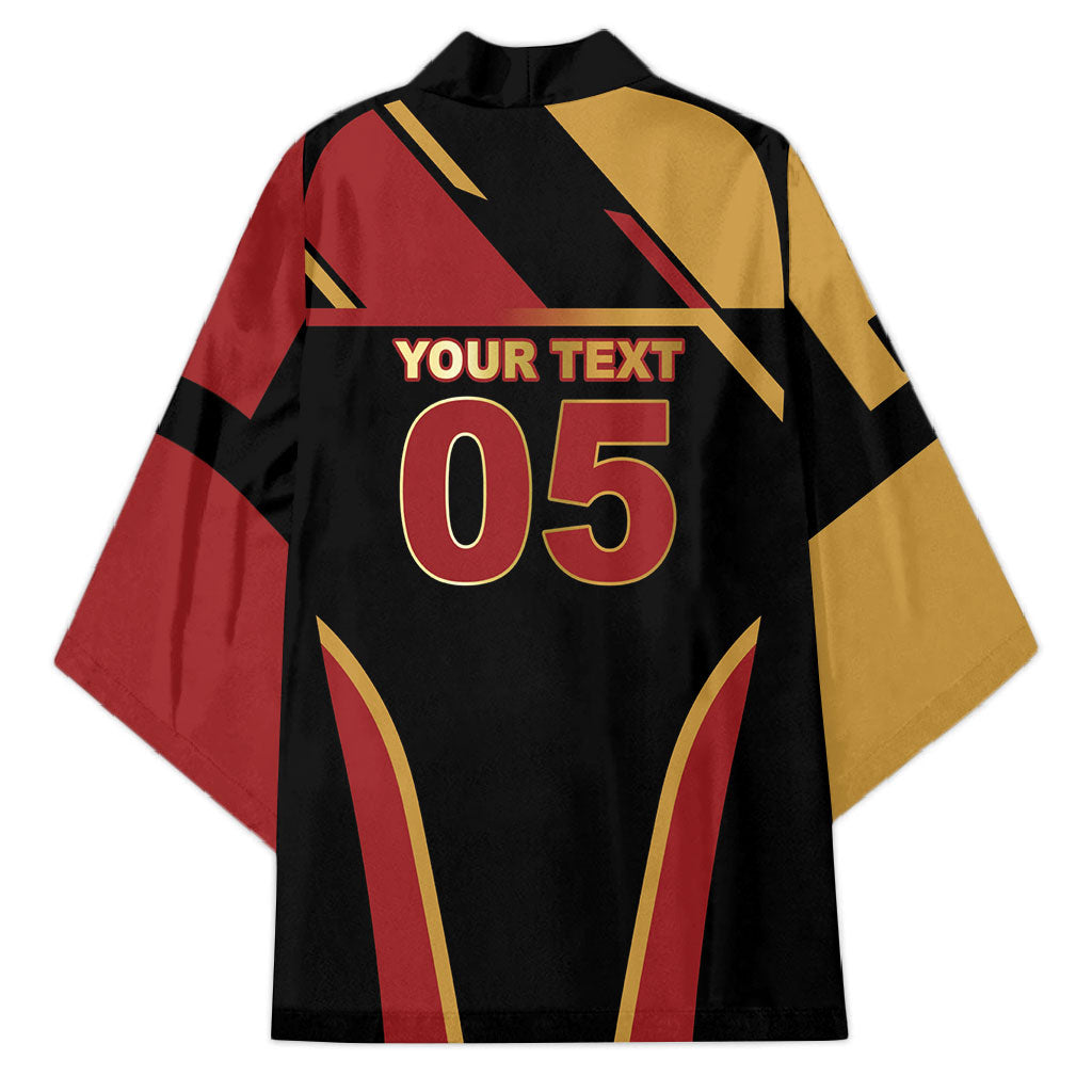 Custom Belgium Football Kimono Bold National Colors With Lion Crest