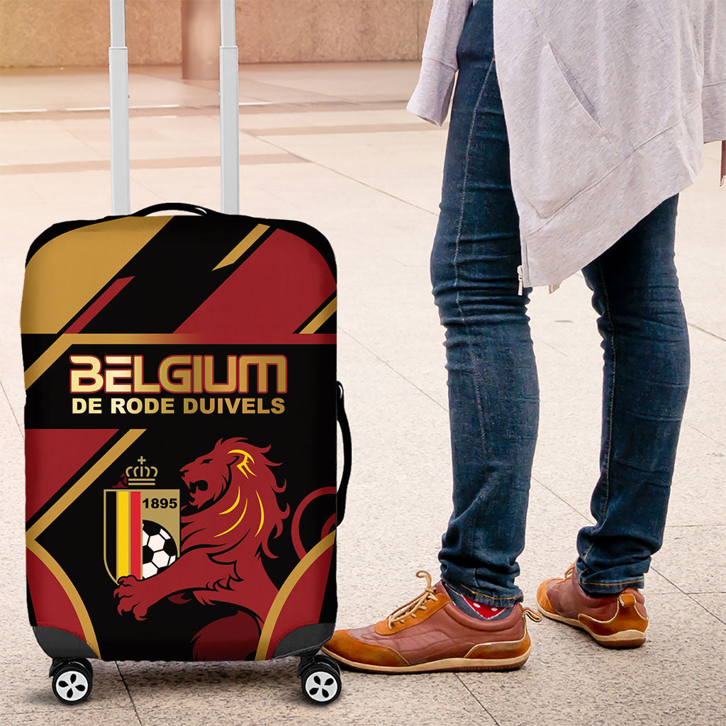 Belgium Football Luggage Cover Bold National Colors With Lion Crest