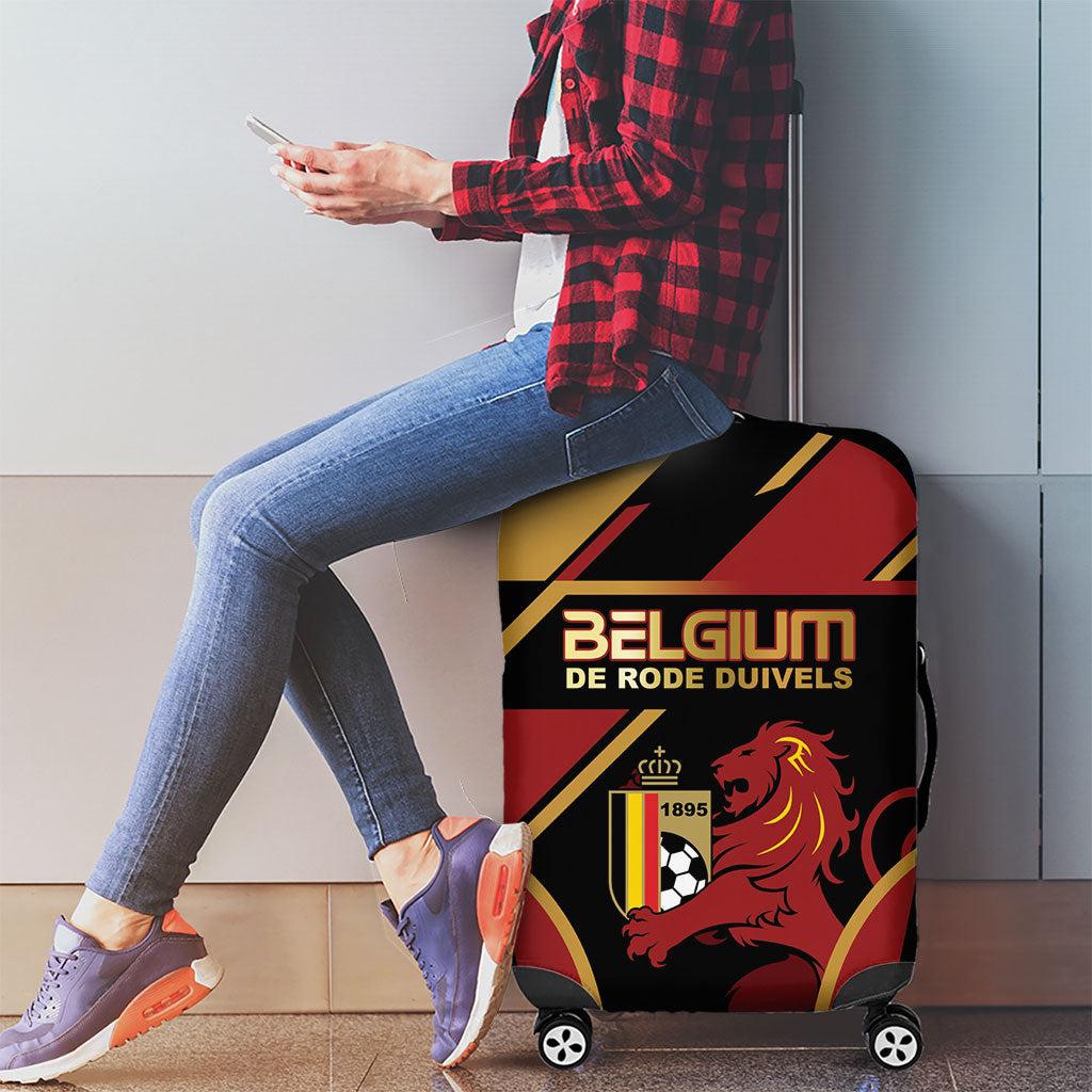 Belgium Football Luggage Cover Bold National Colors With Lion Crest