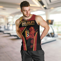 Custom Belgium Football Men Tank Top Bold National Colors With Lion Crest