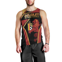 Custom Belgium Football Men Tank Top Bold National Colors With Lion Crest