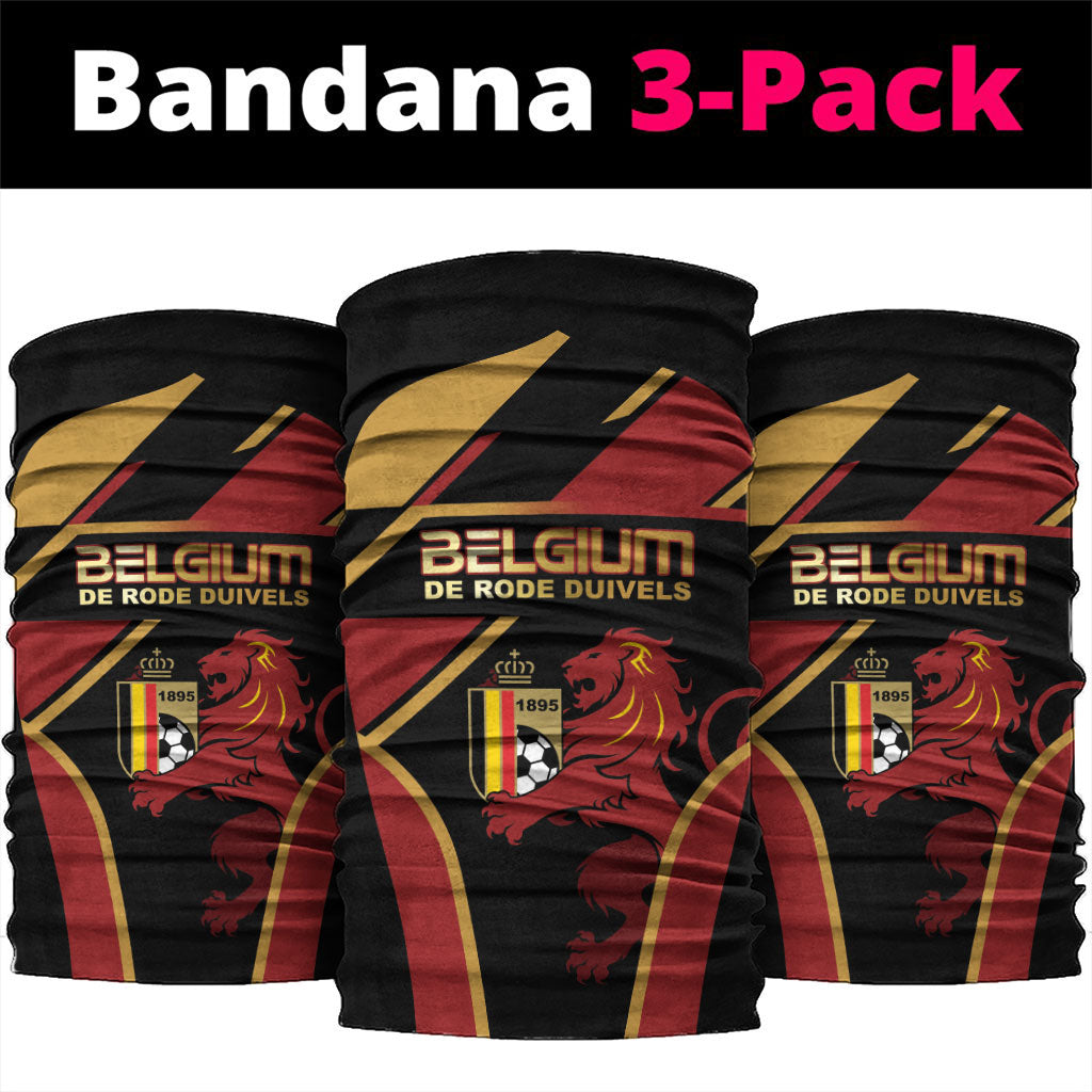 Belgium Football Neck Gaiter Bold National Colors With Lion Crest