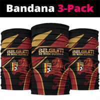 Belgium Football Neck Gaiter Bold National Colors With Lion Crest