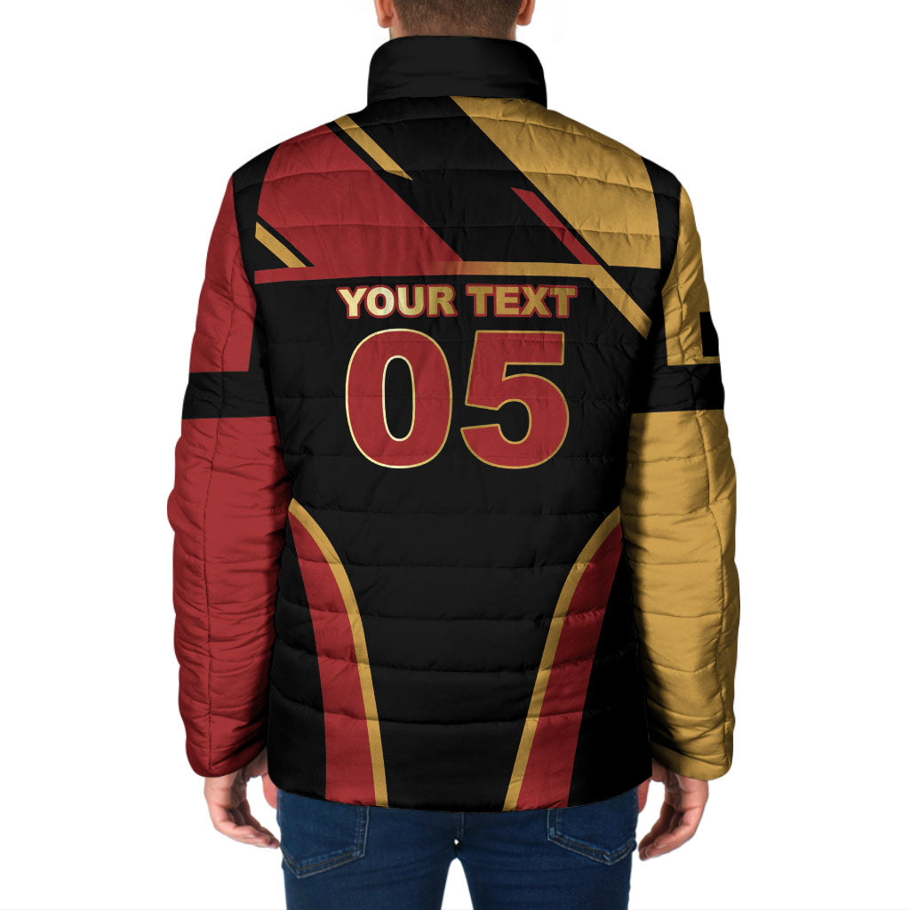 Custom Belgium Football Padded Jacket Bold National Colors With Lion Crest