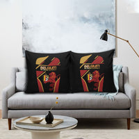 Belgium Football Pillow Cover Bold National Colors With Lion Crest