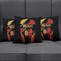 Belgium Football Pillow Cover Bold National Colors With Lion Crest