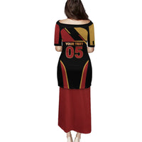 Custom Belgium Football Puletasi Bold National Colors With Lion Crest