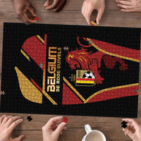 Belgium Football Puzzle Bold National Colors With Lion Crest