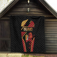 Belgium Football Quilt Bold National Colors With Lion Crest