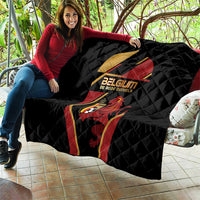 Belgium Football Quilt Bold National Colors With Lion Crest