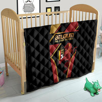 Belgium Football Quilt Bold National Colors With Lion Crest