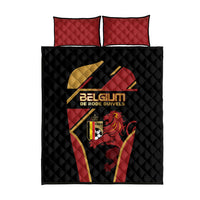 Belgium Football Quilt Bed Set Bold National Colors With Lion Crest