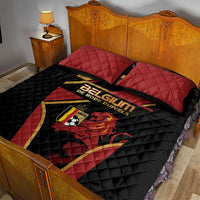 Belgium Football Quilt Bed Set Bold National Colors With Lion Crest