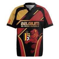 Custom Belgium Football Rugby Jersey Bold National Colors With Lion Crest