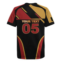 Custom Belgium Football Rugby Jersey Bold National Colors With Lion Crest