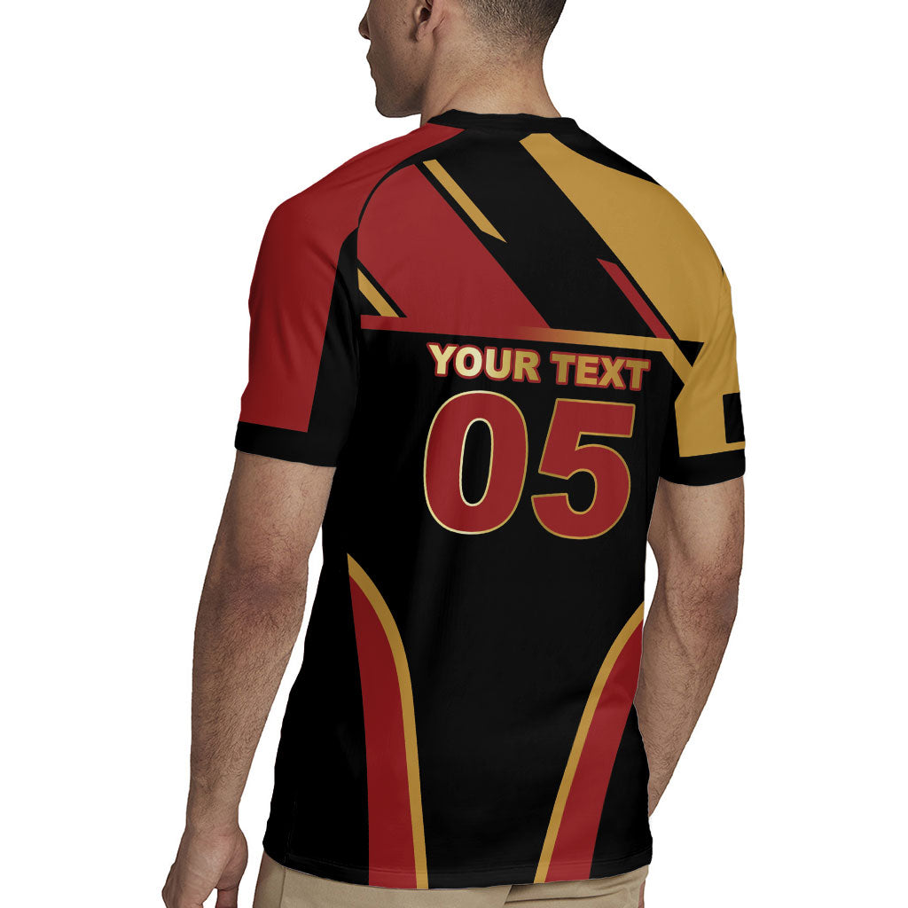 Custom Belgium Football Rugby Jersey Bold National Colors With Lion Crest