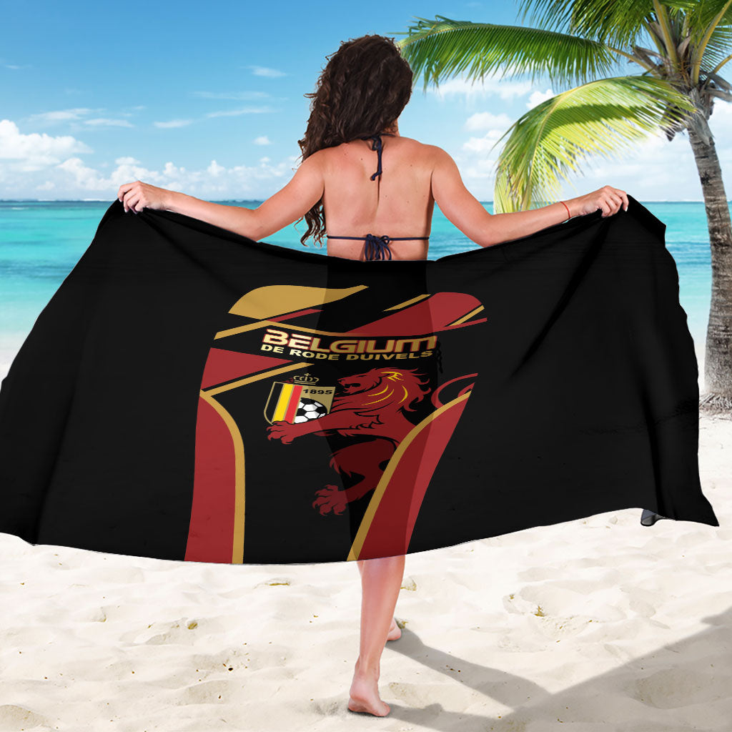 Belgium Football Sarong Bold National Colors With Lion Crest