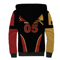 Custom Belgium Football Sherpa Hoodie Bold National Colors With Lion Crest