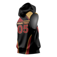Custom Belgium Football Sleeveless Hoodie Bold National Colors With Lion Crest