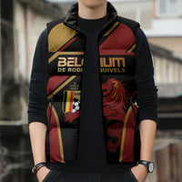 Custom Belgium Football Sleeveless Puffer Jacket Bold National Colors With Lion Crest