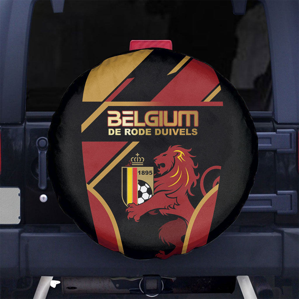 Belgium Football Spare Tire Cover Bold National Colors With Lion Crest
