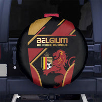 Belgium Football Spare Tire Cover Bold National Colors With Lion Crest