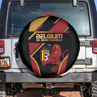 Belgium Football Spare Tire Cover Bold National Colors With Lion Crest