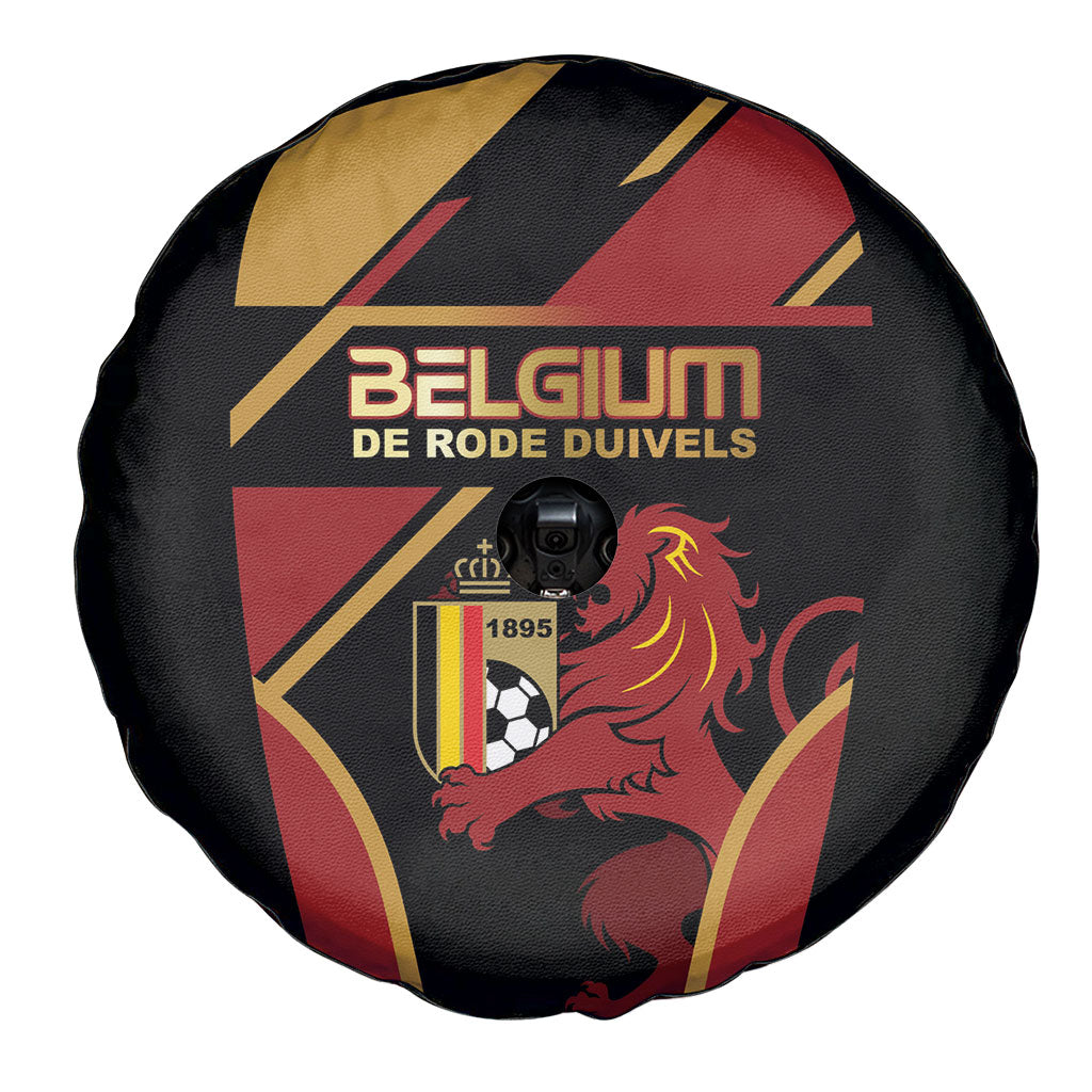 Belgium Football Spare Tire Cover Bold National Colors With Lion Crest