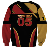 Custom Belgium Football Sweatshirt Bold National Colors With Lion Crest
