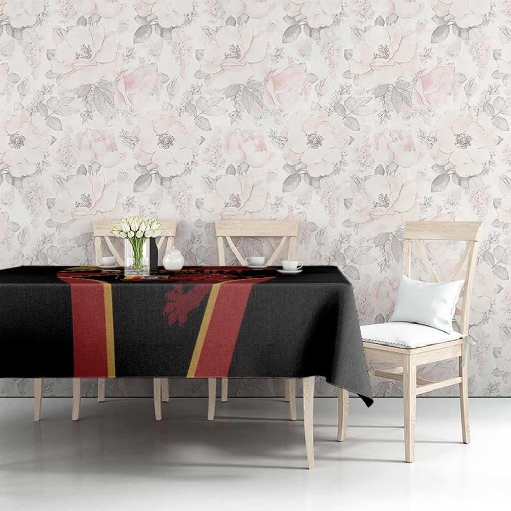Belgium Football Tablecloth Bold National Colors With Lion Crest