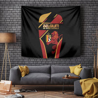 Belgium Football Tapestry Bold National Colors With Lion Crest