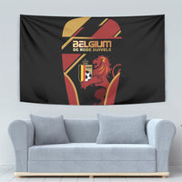 Belgium Football Tapestry Bold National Colors With Lion Crest