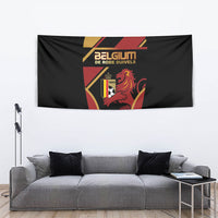 Belgium Football Tapestry Bold National Colors With Lion Crest