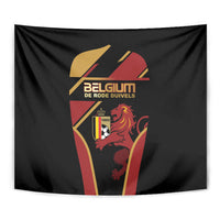 Belgium Football Tapestry Bold National Colors With Lion Crest