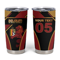Custom Belgium Football Tumbler Cup Bold National Colors With Lion Crest
