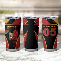 Custom Belgium Football Tumbler Cup Bold National Colors With Lion Crest
