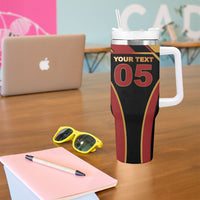 Custom Belgium Football Tumbler With Handle Bold National Colors With Lion Crest