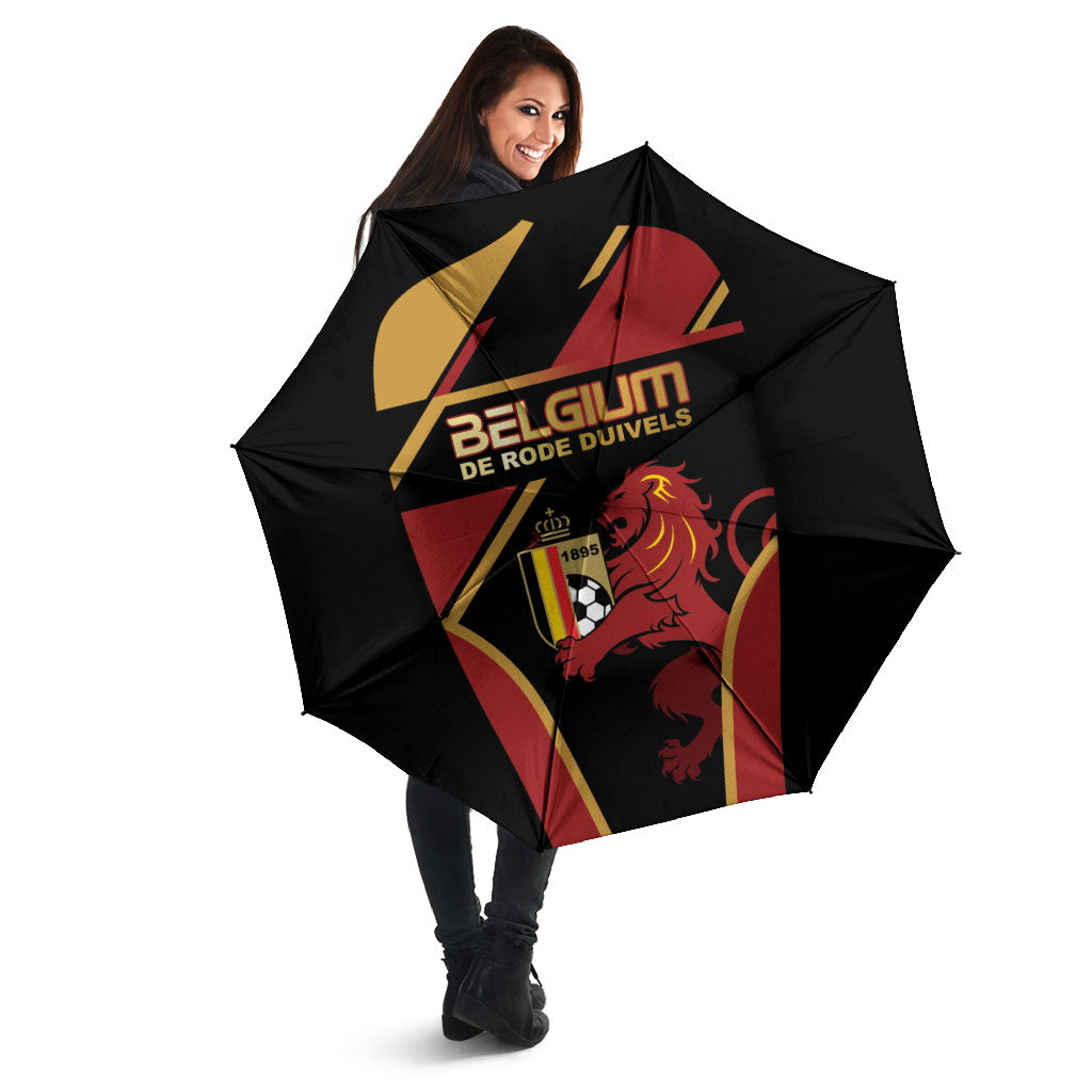 Belgium Football Umbrella Bold National Colors With Lion Crest