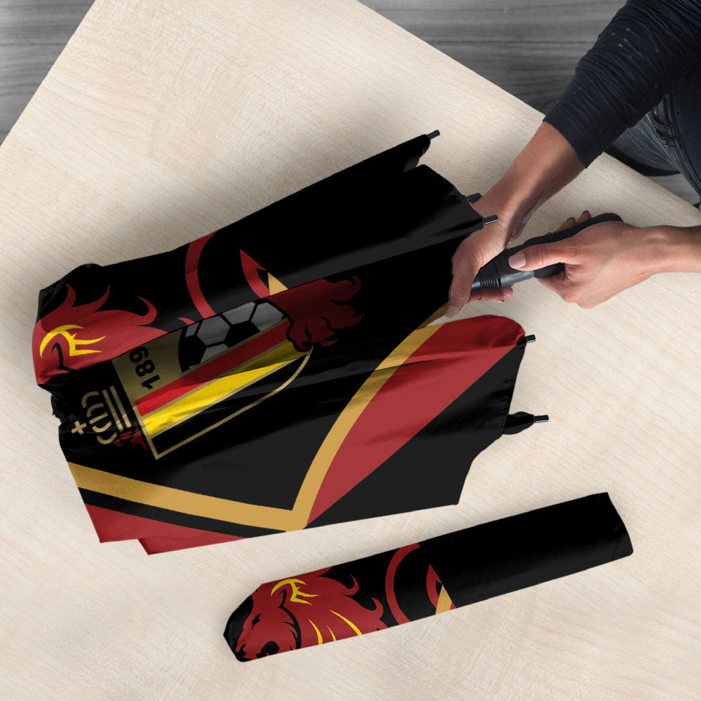 Belgium Football Umbrella Bold National Colors With Lion Crest