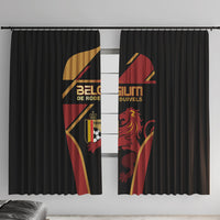 Belgium Football Window Curtain Bold National Colors With Lion Crest