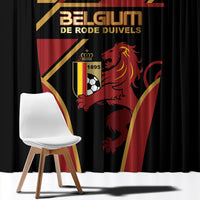 Belgium Football Window Curtain Bold National Colors With Lion Crest