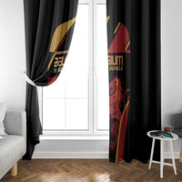 Belgium Football Window Curtain Bold National Colors With Lion Crest