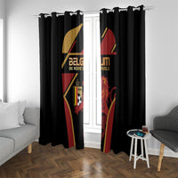 Belgium Football Window Curtain Bold National Colors With Lion Crest