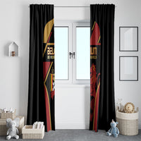 Belgium Football Window Curtain Bold National Colors With Lion Crest