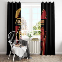 Belgium Football Window Curtain Bold National Colors With Lion Crest