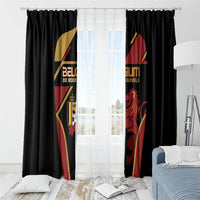 Belgium Football Window Curtain Bold National Colors With Lion Crest