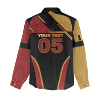 Custom Belgium Football Women Casual Shirt Bold National Colors With Lion Crest