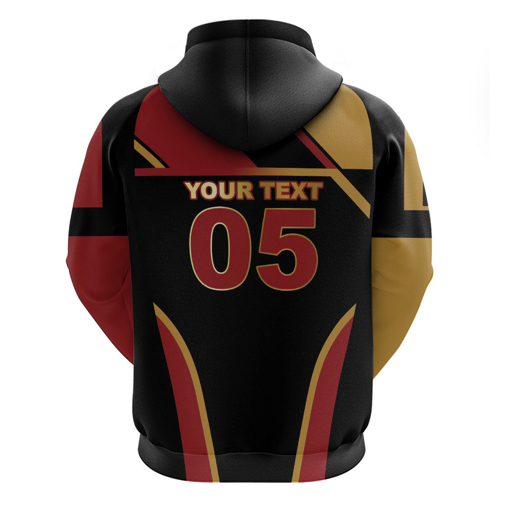 Custom Belgium Football Zip Hoodie Bold National Colors With Lion Crest